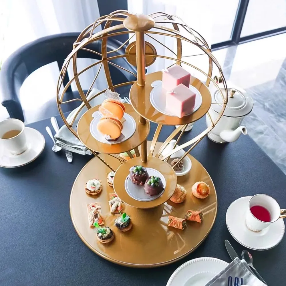 Creative Hotel Restaurant Hot Air Balloon Dessert Rack Pudding Egg Tart  Afternoon Tea Dim Sum Display Rack Coffee Set
