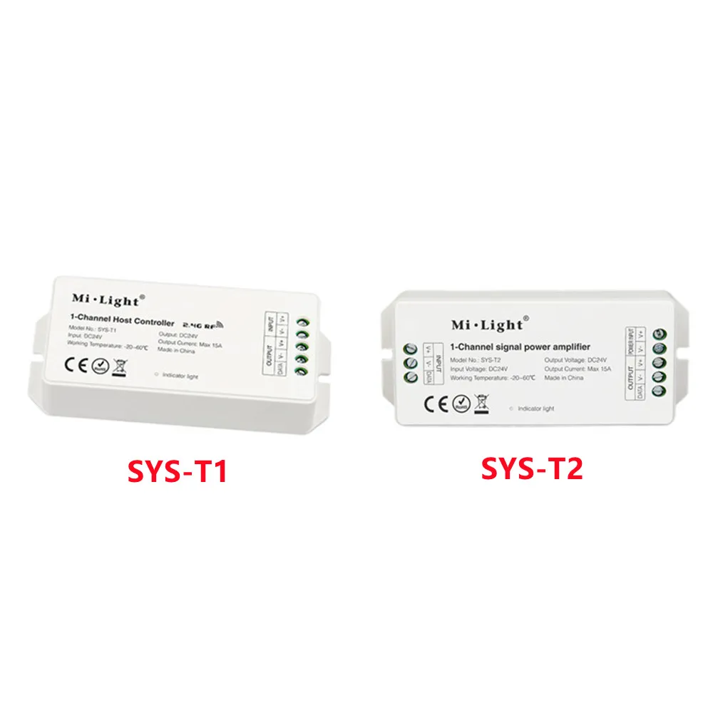 

Miboxer DC24V 15A SYS-T1/SYS-T2 1-Channel Host Controller/signal power amplifier Amplify Power & Signal SYS Series LED Lamp