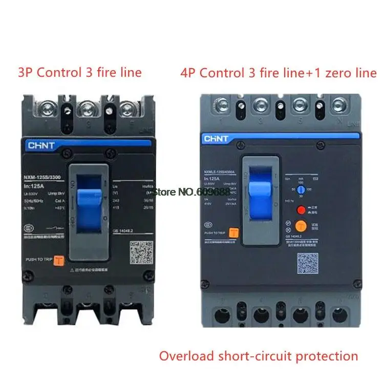 CHNT 50A 63A 80A 100A 125A MCCB Molded Case Circuit Breaker MCCB Air Switch 3P NM1 NXM NXM-50S/3300 NM1 NXM-63/3300 NXM-80S/3300