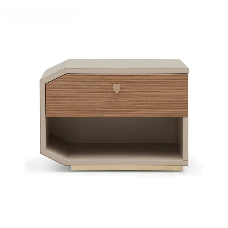 

European Modern Design Solid Wood Bedside Table With Drawer Simple Storage Rack And Nightstand Organizer For Bedroom