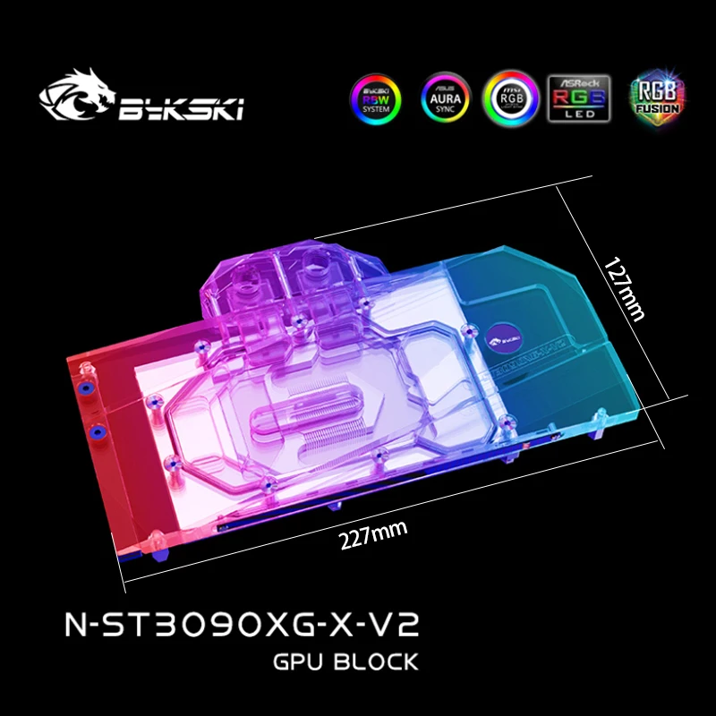 

Bykski N-ST3090XG-X-V2Water Block for Zotac RTX3090 Trinity OC / RTX3080-10G6 X-GAMING-OC/ RTX3080ti AMP Holo GPU Card