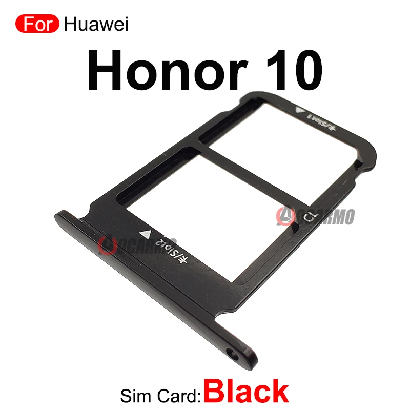 1Pcs SIM Card Tray Slot Holder For Huawei Honor 10 Lite 10Lite Replacement Parts Blue Red Grey Purple Black