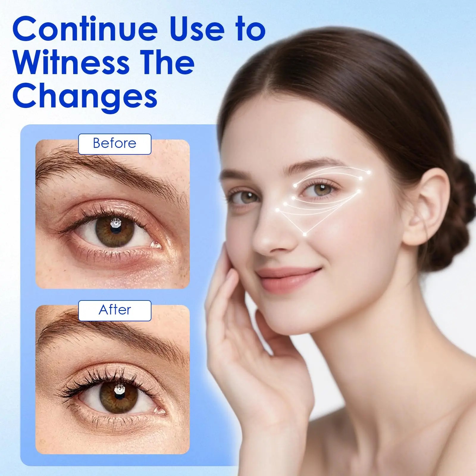 3D Eye Massager Red Light Therapy for Eyes 4 Modes 605NM-830NM Eyes Relax Massager Fatigue Relief Lighten Dark Circles Smooth