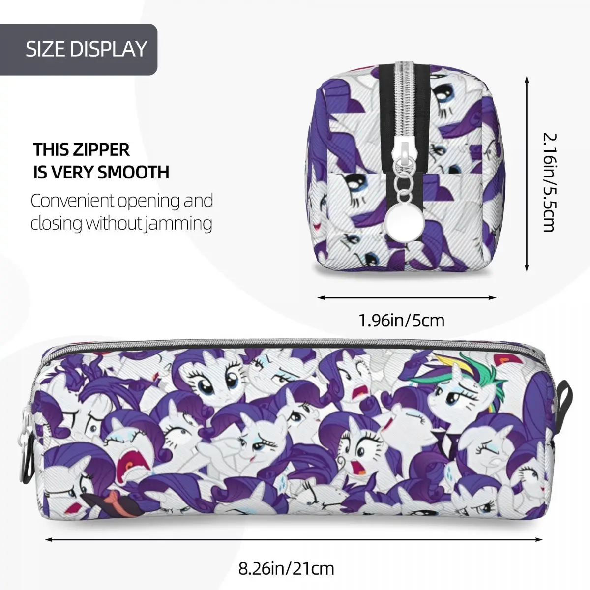 Fun Rarity Mess Pencil Case Ponies Friendship is Magic Pencil Pouch Pen Kids Big Capacity Bag Office Gift Stationery