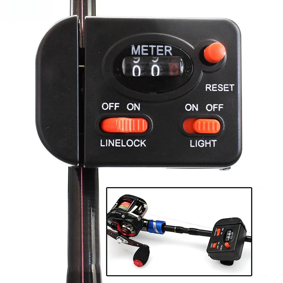 Digital Fishing Line Counter Display 0-99.9M Clip On Depth Finder Bearing Lighted Line Gauge for Jig Ice Trolling Casting Tackle view 2