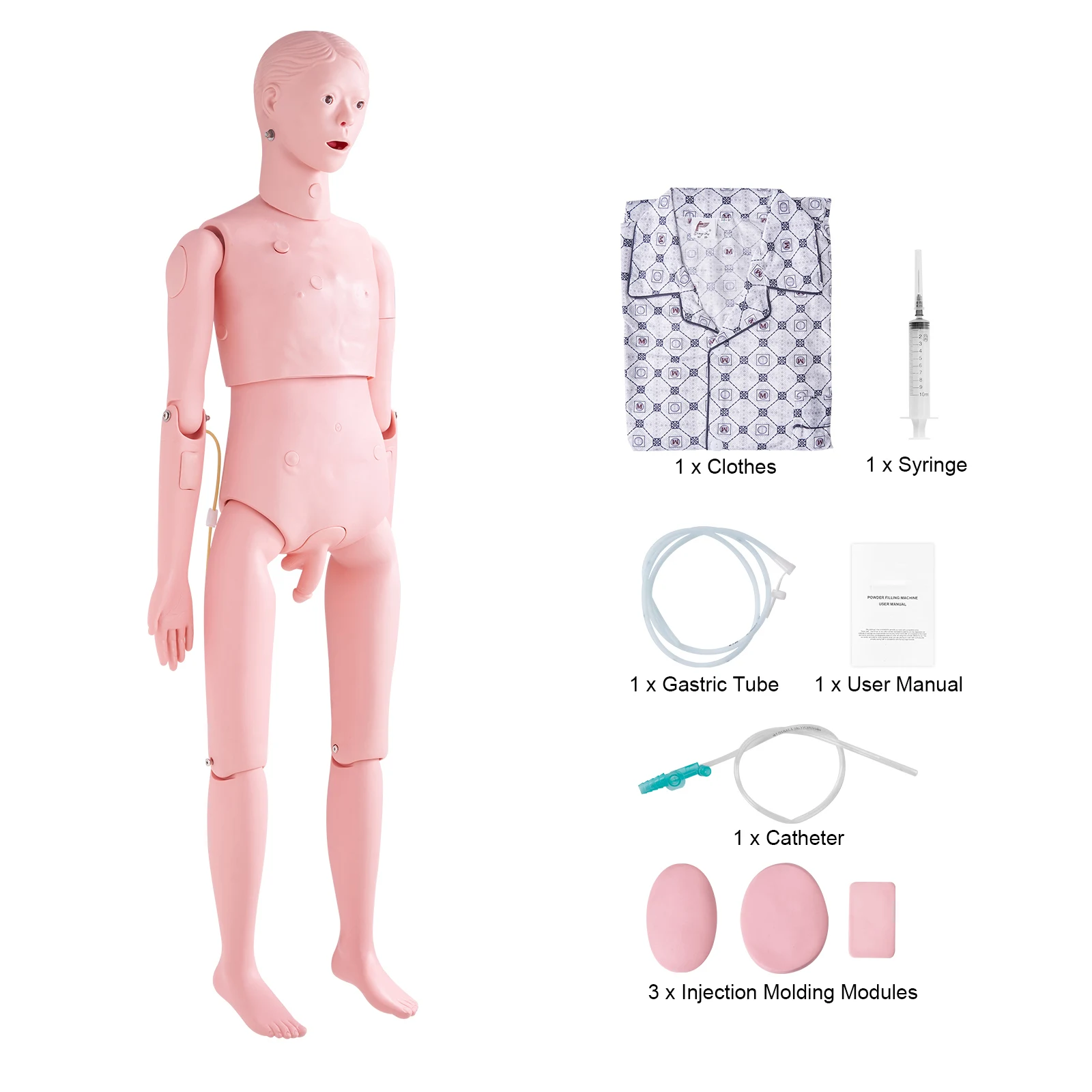 

VEVOR Nursing Training Manikin Male Life Size Demonstration Human Manikin Multifunctional Education Teaching Model Supplies PVC