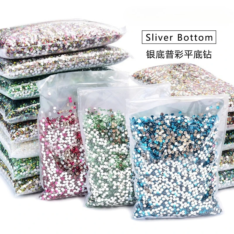 2/3/4/5/6mm Non Hot Fix Rhinestones Round Resin Flatback Crystal Rhinestone DIY Nail Art Jewelry Garment Decorations Glue On