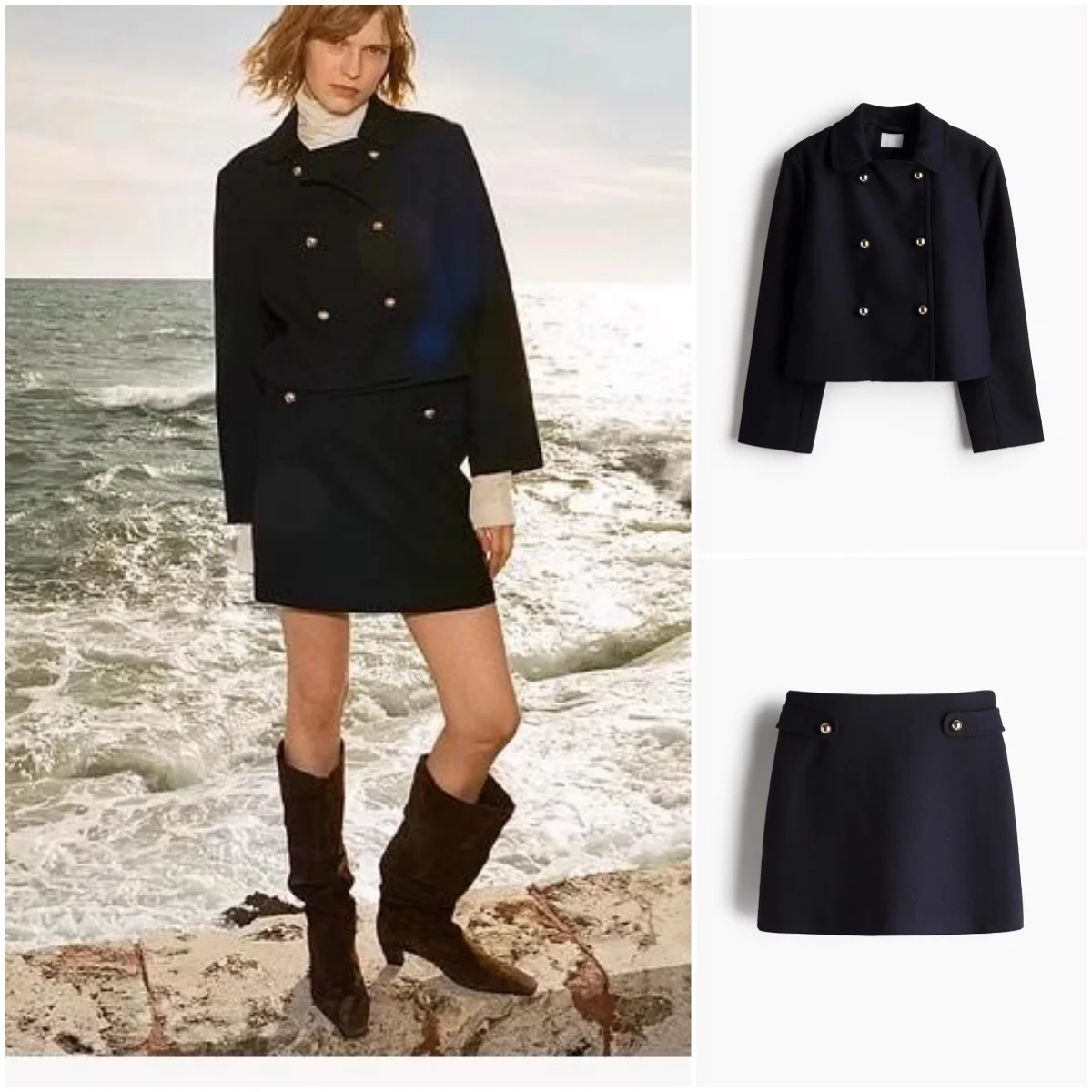 

Юбка трапециевидной формы с высокой талией, двубортная модная женская осенне-зимняя новинка, комплект Faion с длинной шерстяной тюрем све