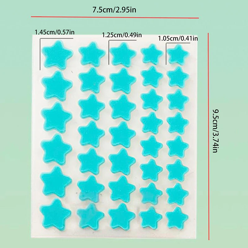 40 unids/set parches coloridos de acné en forma de estrella pegatinas para el cuidado de la piel herramientas de maquillaje para manchas faciales