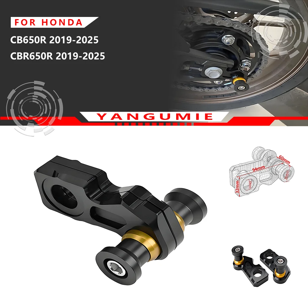 For Motorcycle Chain Adjuster Block Paddock Stand Spools Sliders For Honda CB CBR 650R 650F Easy Maintenance Chain Adjustment
