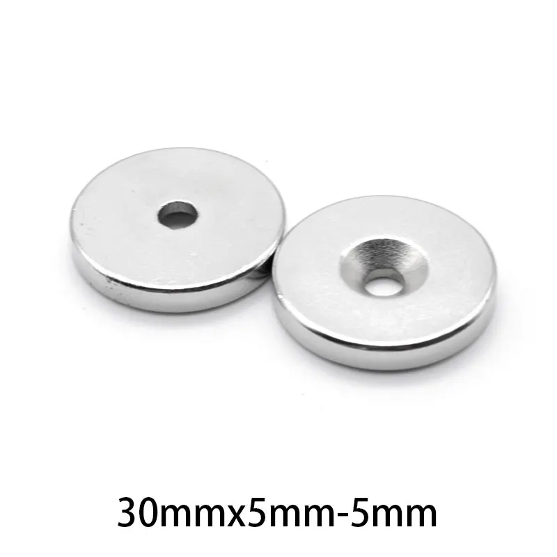 Disque magnétique rond en néodyme super injuste, aimant de bain en continu, trou de 30mm x 5mm, NdFeB N35, 30mm x 5mm, 1 à 20 pièces