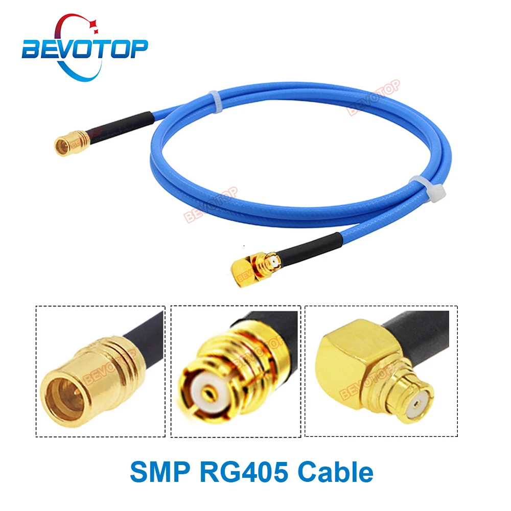 

1PCS RG405 SMP Jumper SMP Male to SMP Female Straight / Right Angle 90° Jack SMP Cable High Frequency RG-405 086 Pigtail BEVOTOP