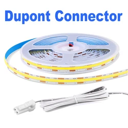DC12V Dupont Interface COB Strip Light 320LEDs/M Soft Cuttable For Cabinet Closet Kitchen Bathroom Lighting