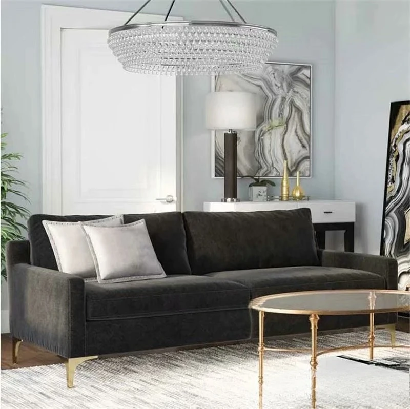 Flannel sofa removable  and washable hotel metal foot negotiation sofa