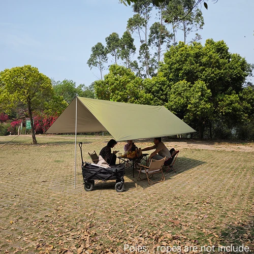 Imagen 2 del producto Lona parasol 3x3 3x4 3x5 4x4, toldo impermeable para acampar al aire libre, revestimiento plateado, refugio solar UV, Picnic, barbacoa, dosel ligero para el sol