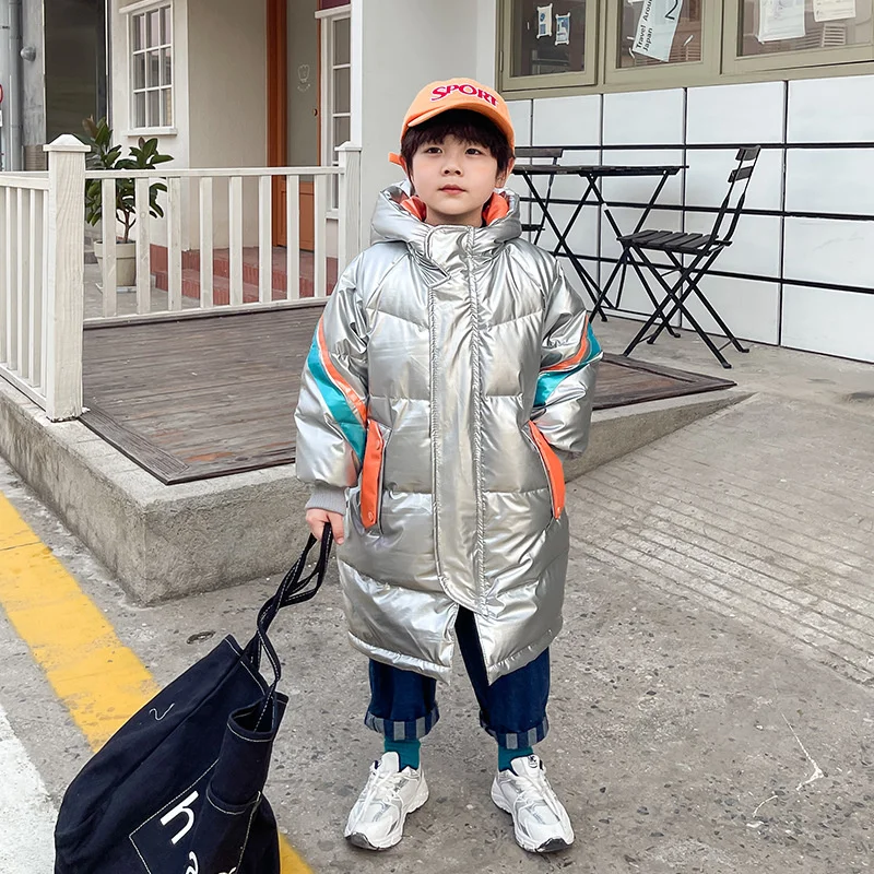 

Boys Coat Cotton Jacket Windbreak Outerwear 2024 Long Winter Autumn Thicken Warm Cotton Christmas Gift Children's Clothing