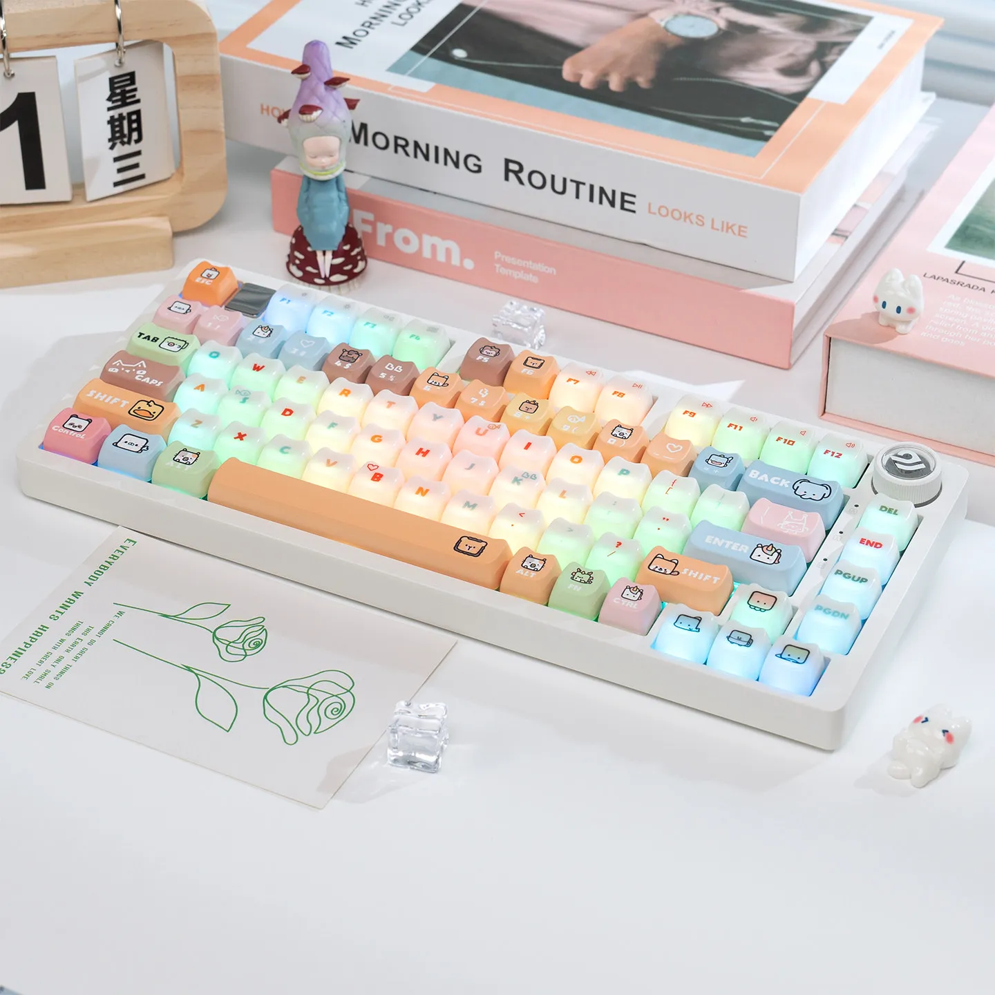 LEOBOG Hi75Cpro Aluminum Mechanical Keyboard 3-Mode Wireless Bluetooth Custom Kit with RGB Backlight & Mahjong Sound Keyboard