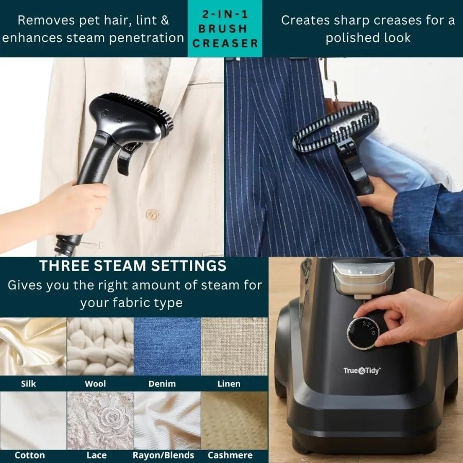 مُبخّر ملابس قائم صناعي عالي التحمل للملابس بقدرة 1800 وات، خزان مياه كبير جدًا سعة 3 لتر يوفر أكثر من 90 دقيقة من Con #5