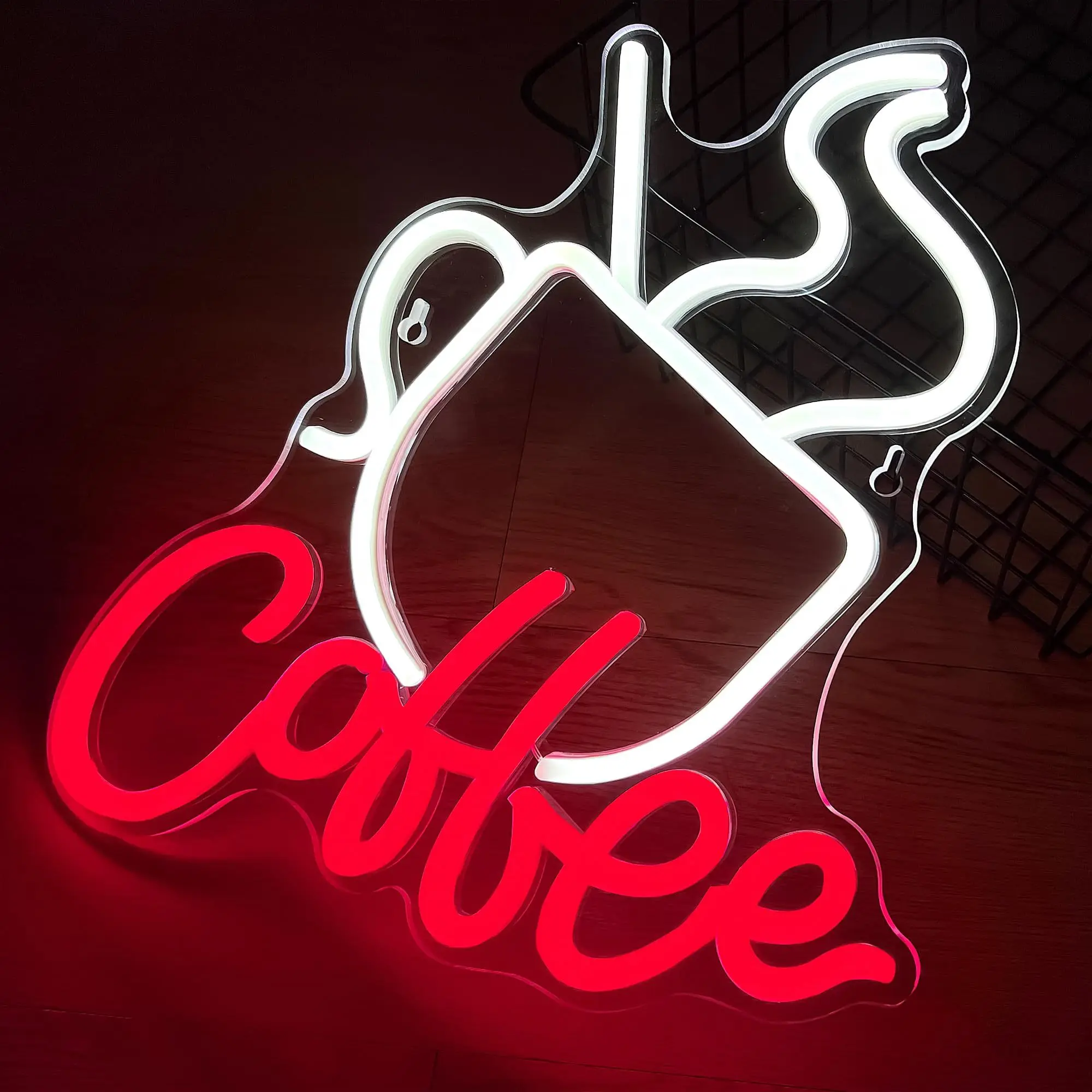 Coffee LED neon sign - coffee style, USB powered with dimmable switch, suitable for cafes, kitchens and party decorations
