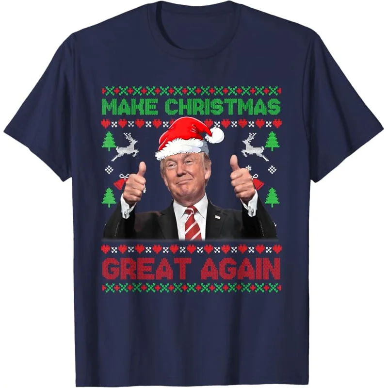 Make Christmas Great again Xmas funny Trump pajamas ugly T-shirt