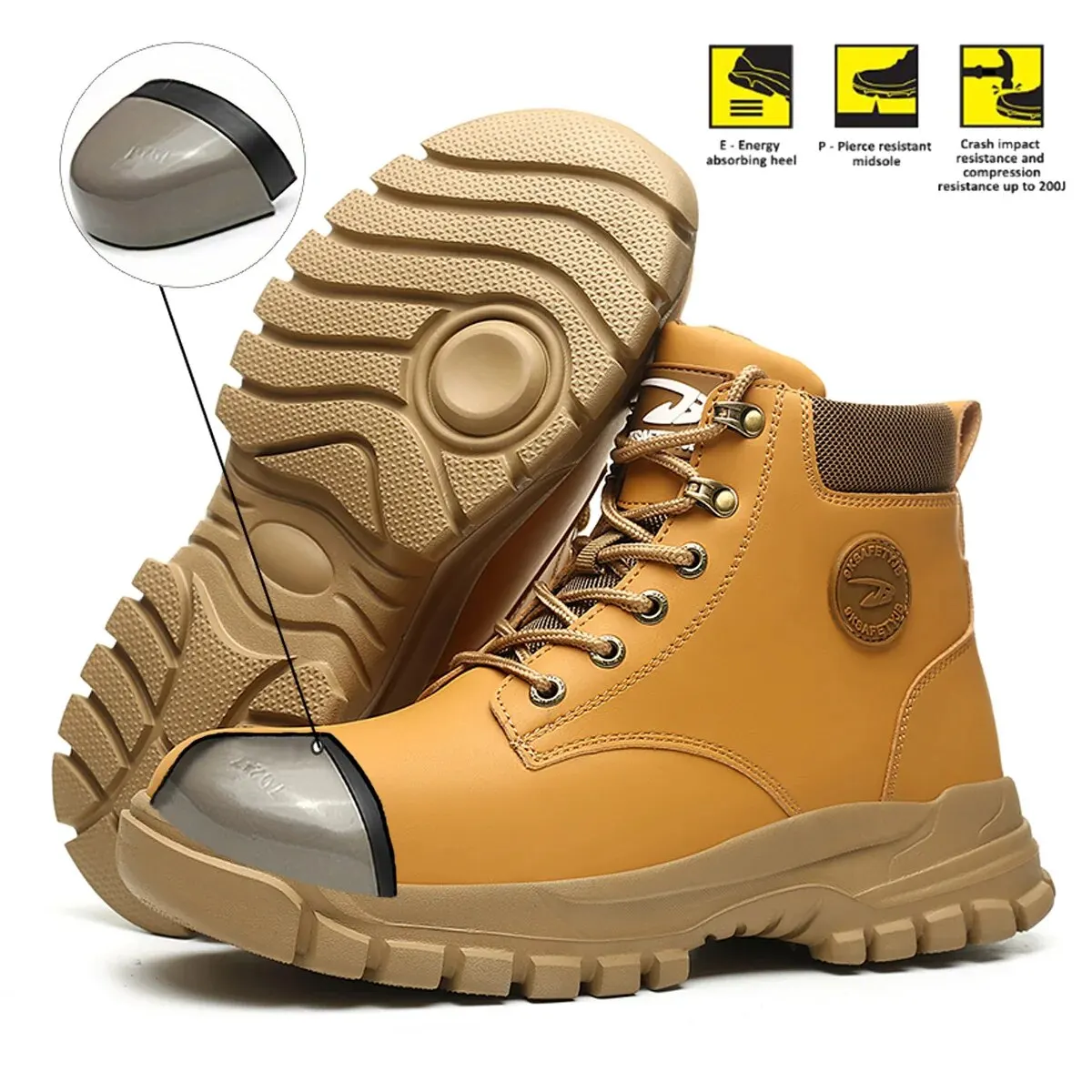 Bottes de travail de sécurité imperméables pour hommes, chaussures Parker en acier, anti-impact et anti-crevaison, aventure en plein air, randonnée