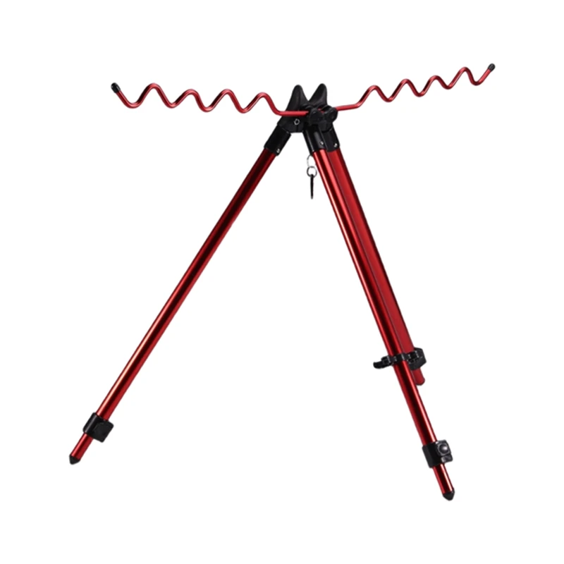 قضبان الصيد ترايبود للطي الصيد رود حامل دعم 8 الأخدود سبائك الألومنيوم قصبة صيد خشبية حامل لملحقات الصيد