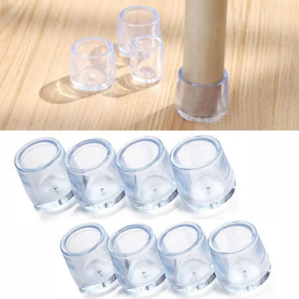 8pcs/set Cups Floor Protectors Round Bottom Furniture Feet Non-Slip Covers Silicone Pads Chair Leg Caps