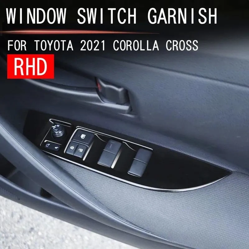 Compatible with 2021 Toyota Corolla Cross RHD Interior Glass Lift Switch Panel Window Control Button Trim