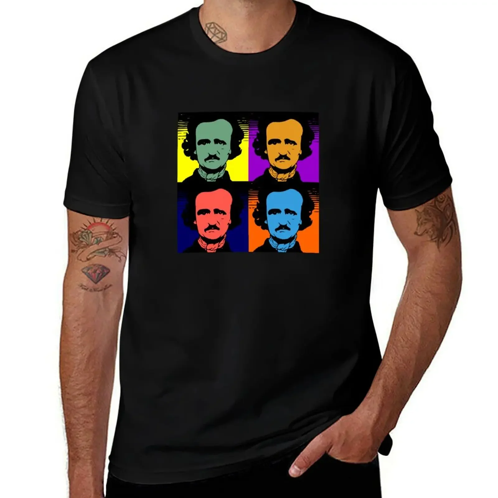 

Edgar Allen Poe Pop Art T-Shirt oversized topping cotton t shirt men