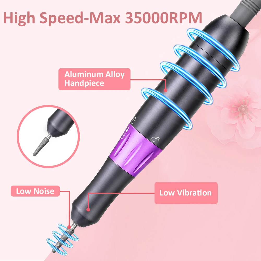 35000 RPM Nail Drill Machine with Display Screen Electric Portable Nail File for Acrylic, Gel Nails, Manicure Pedicure