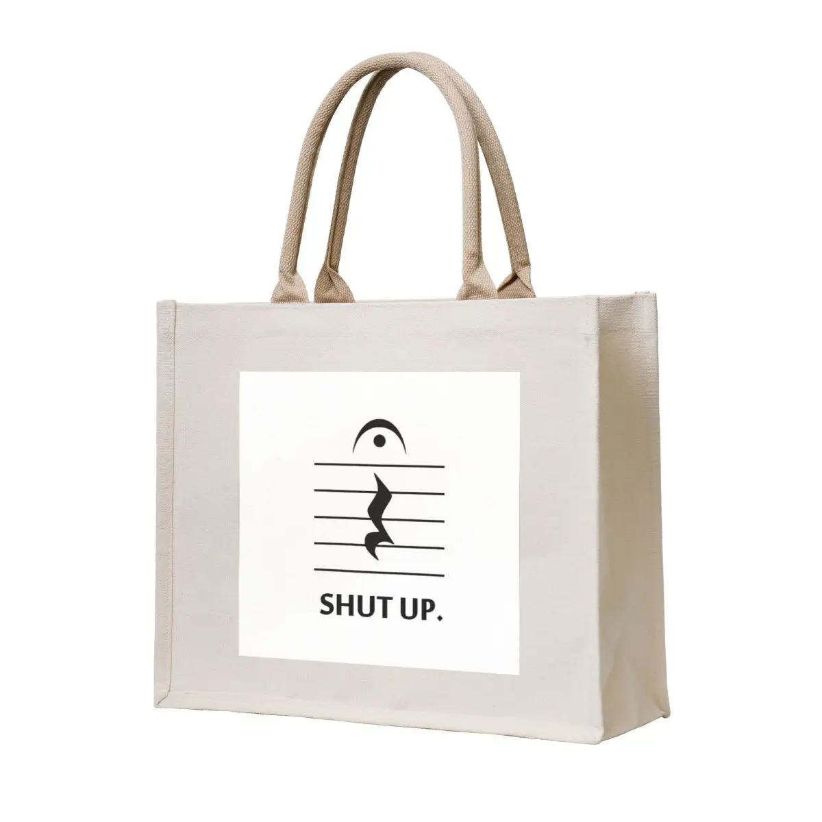 Shut Up by Music Notation Tote Bag university shopper bag Lady bag tote women cute pouch