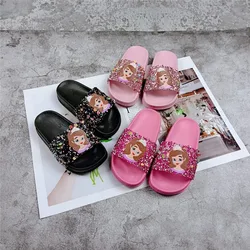 New Summer Children Sandals Kids Cartoon Elsa Toddler Boys Girls Soft Sole Shoes Anti-Slip Slippers Wearable in all seasons