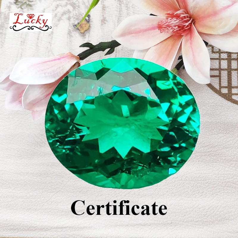 

Lab Grown Columbia Emeralds Oval Shape Top Quality Charms for Diy Jewelry Making Bracelet Material Selectable AGL Certificate