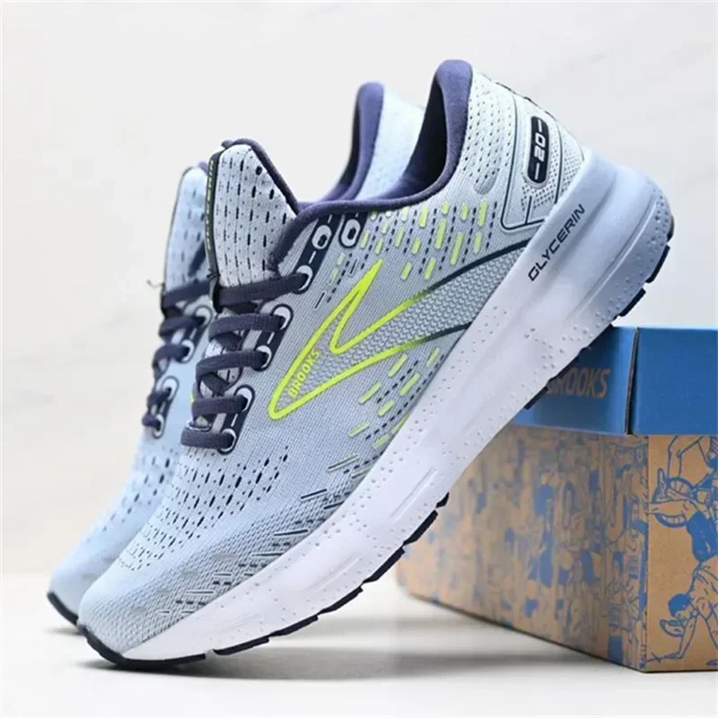 Brooks Top Glycerin 20 Running Shoes Men and Women Ultra-Light Elastic Marathon Training Shoe Outdoor Unisex Casual Sports Shoes