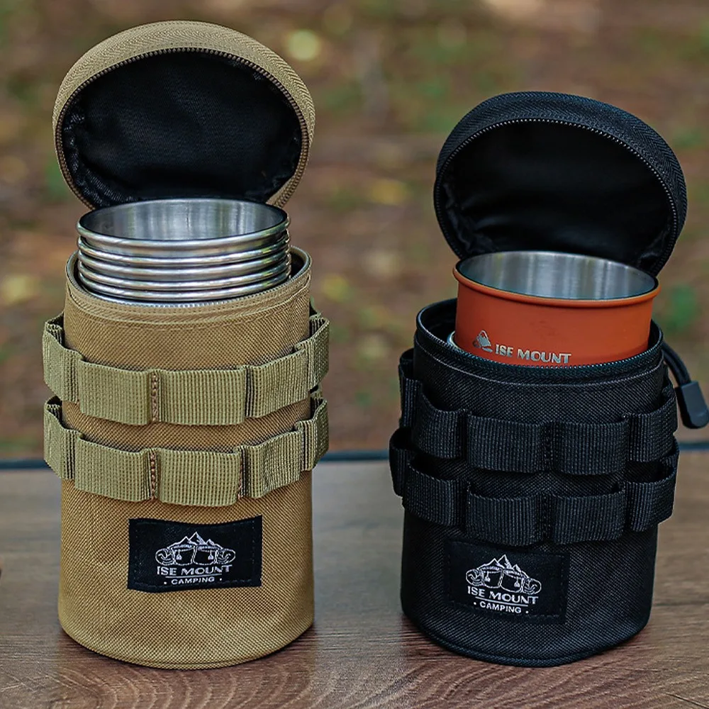 Durable Multifunctional Outdoor Cup Storage Bag Oxford Cloth Portable Water Bottle Pouch Propane Tank Bag Hiking