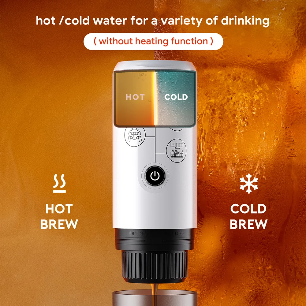 iCafilas Portable 17Bar Espresso Maker, 2-in-1 Capsule/Ground Coffee, USB-C Rechargeable Travel (No Heating) for Camping