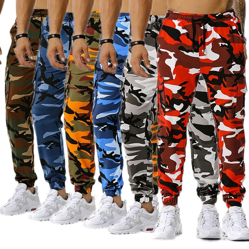 Men's Camo Casual Pants Drawstring Sports Jogging Pants Cargo Pants Sports Streetwear gümrüksüz kargosuz vergisiz ürünler