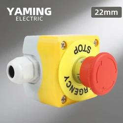 Caja de interruptor de botón de parada de emergencia a prueba de agua, elevador de seta, seguridad a prueba de lluvia, BE102C, 22mm EX