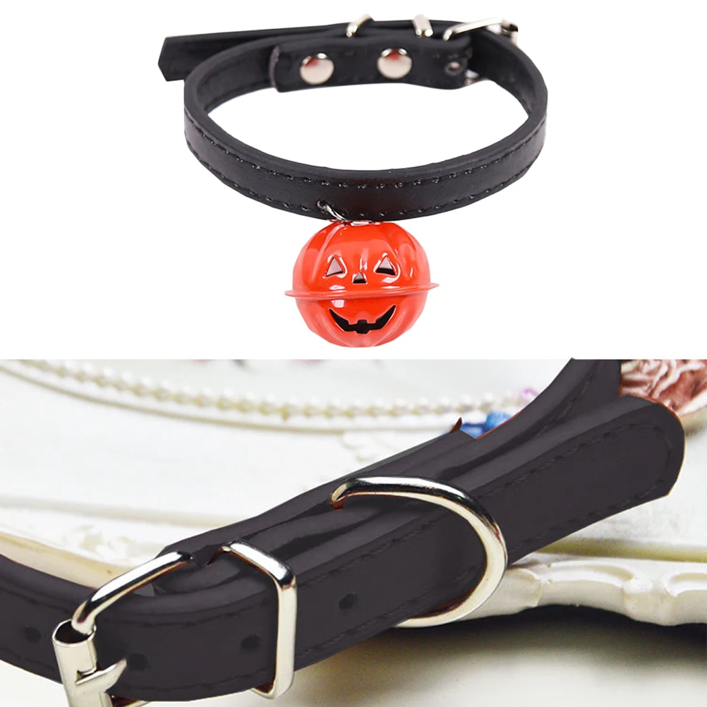 

Delicate Adjustable Pumpkin Bell Pet Collar Halloween Stylish Dog Collar, Small Size, Comfortable Design, Bell Collar