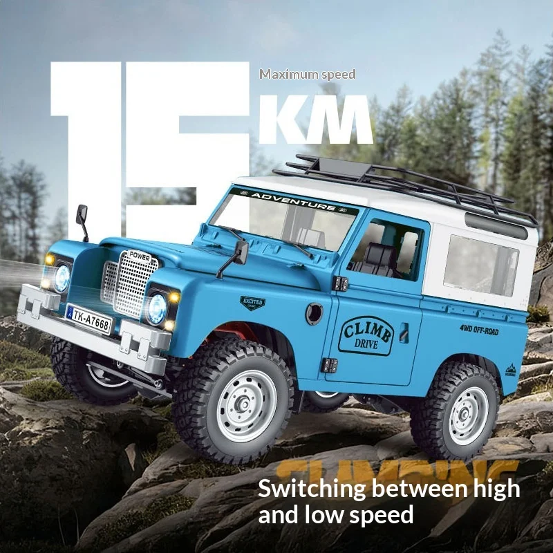 มีสินค้าในสต็อก รถบังคับวิทยุ Land Rover Defender รุ่นจำลองแบบเต็มสเกล 1:10 สำหรับทุกสภาพพื้นผิว ขับเคลื่อนแบบออฟโรด ปีนป่ายได้