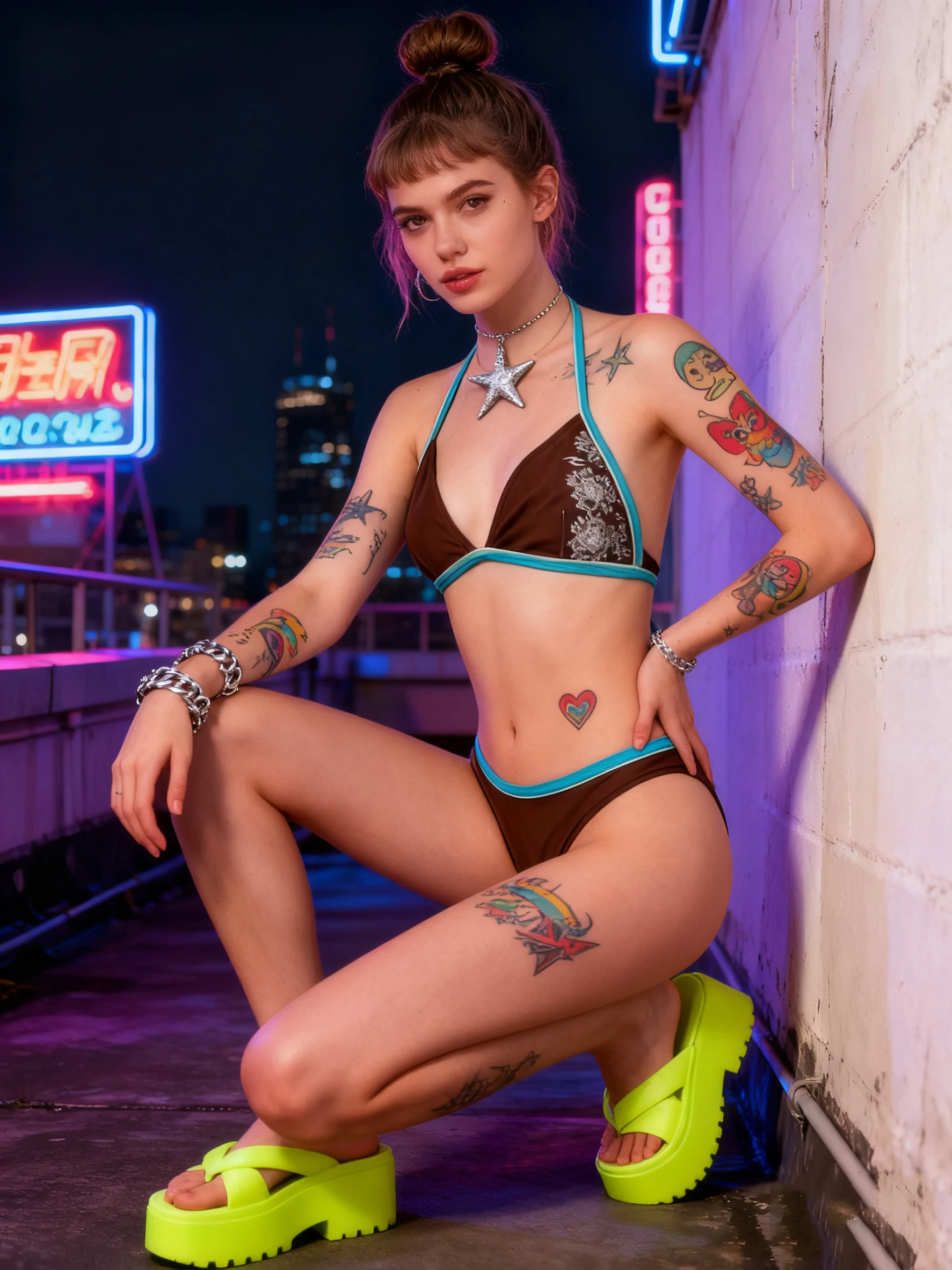 Japanese Y2K Harajuku Hot Girl Retro Color Contrasting Bikini Set American Hot Girl Hot Spring Beach Resort Trendy Swimsuit