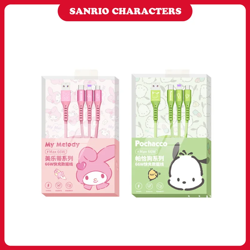 

Sanrio Mymelody Cinnamoroll Kuromi Pochacco Cute 66W Super Fast Charging Data Cable Is Applicable To Huawei Apple Charging Cable