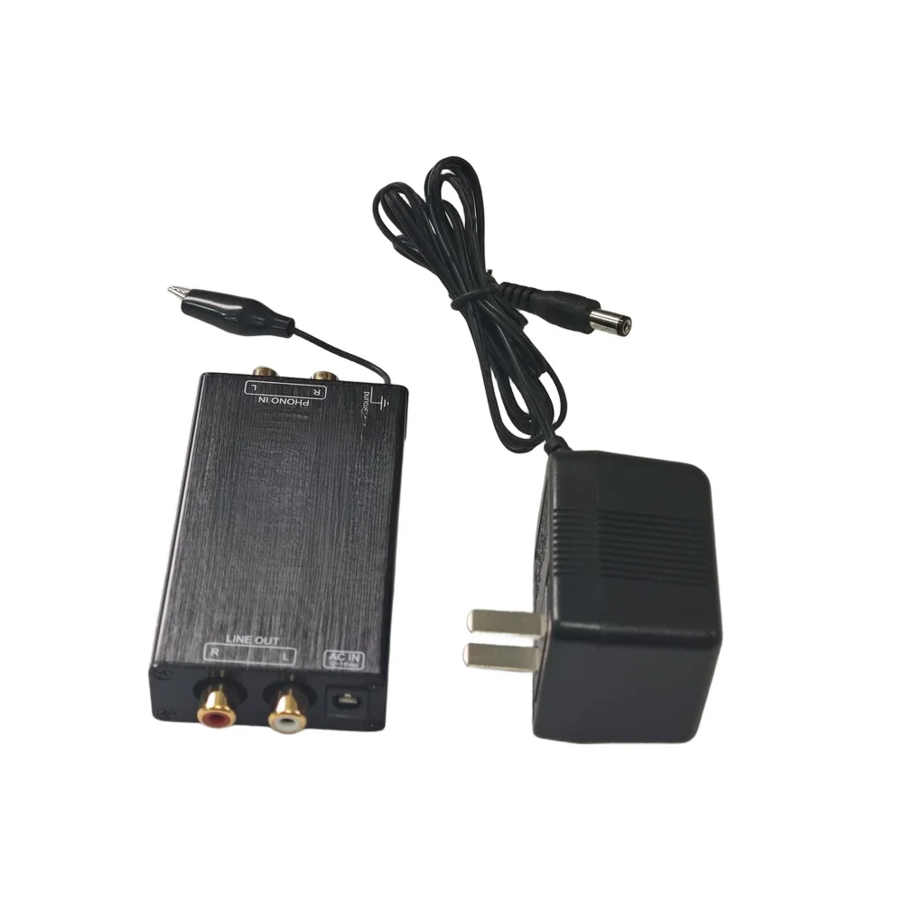 For phono Preamp for Turntable with Aluminum Body Black 8.75x5.1x2.1cm MM Audio Amplification Line Out for Home Audio System