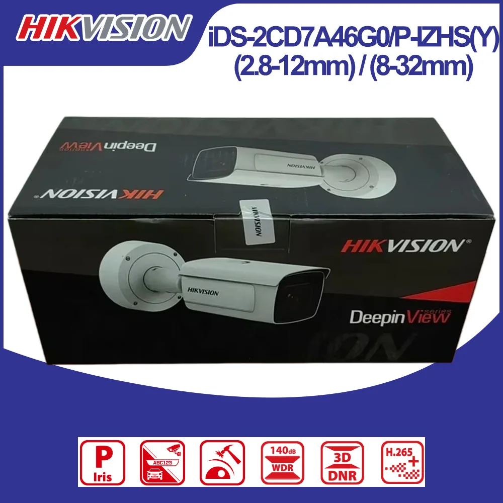 

Hikvision iDS-2CD7A46G0/P-IZHS(Y) 2.8-12mm 8-32mm 4MP ANPR LPR Varifocal Bullet IP Camera DarkFighter 140dB WDR IP67 IK10 PoE