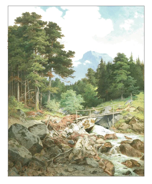 

Forest Scenery Bridge 16CT 14CT Canvas Unprinted Top Quality Cross Stitch Kits Embroidery DIY Handmade Needlework Home Decor