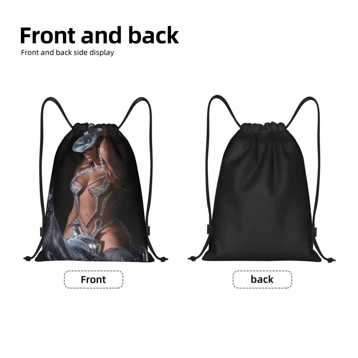 Custom Concert Movie Beyonce Renaissance Tour Drawstring Bags Men Women Foldable Gym Sports Sackpack Training Backpacks