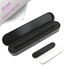 Professionele Custom Briefpapier Etui Gratis Tekst Maatwerk Black Metal Pen Box