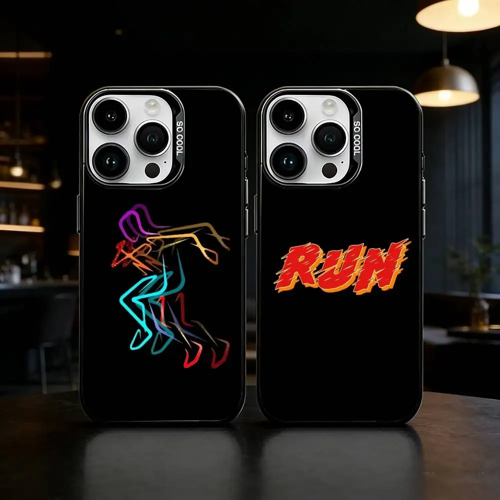 

I Love Running Phone Case For iPhone 17,16,15,14,13,12,11,Pro Max,Plus Candy Silver Cover