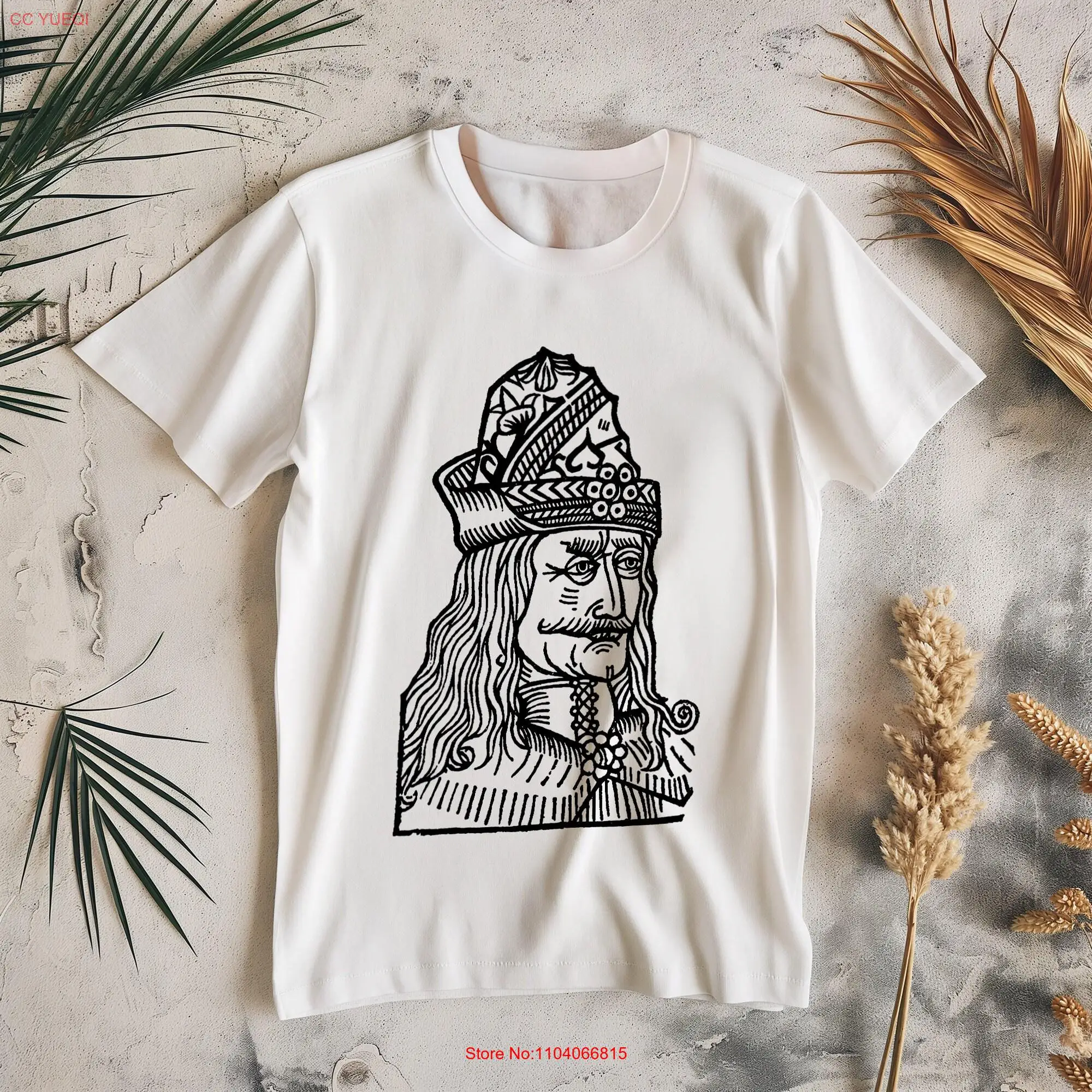 Vlad Tepes The Impaler T Shirt Adult Organic Cotton Remastered Vintage Dracula Art Oversized Print long or short sleeves