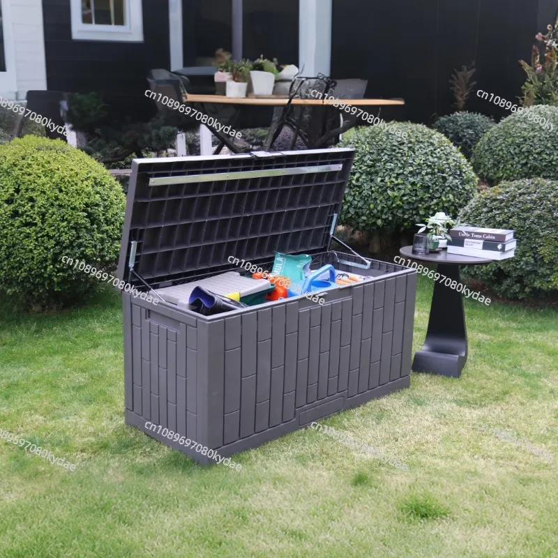 Outdoor Storage Box Waterproof Garden Patio Cabinet with Lock Hole Large Capacity Dustproof Multi-Use Organizer